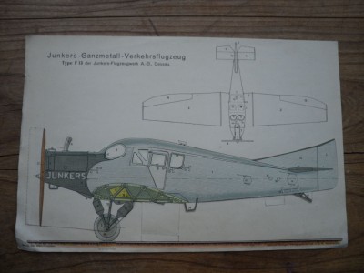  org.ausfaltbare Explosionstaffel 30ziger Jahre Junkers AG Dessau Flugzeug Ju F13 1.JPG