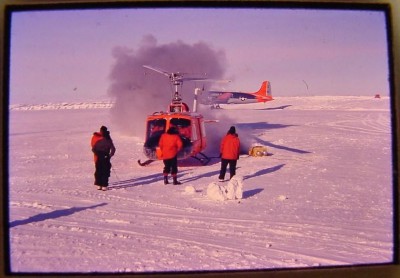  1963 US ARMY HUEY H-1 HEATING UP ENGINE FIRST FLIGHT OPERATION DEEP FREEZE.JPG