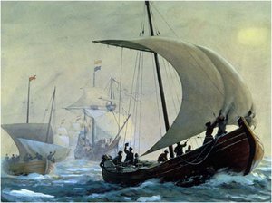  Поморские суда - кочи в эксп. Семёна Дежнева 1648 г..jpg